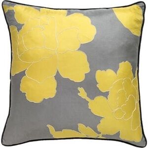 Dwell Studio for Target Yellow and Gray 100% Silk Throw Pillow 20x20